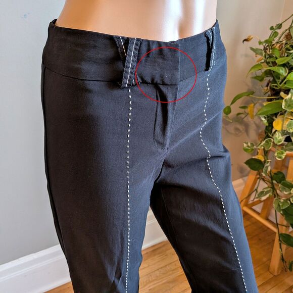 Vintage 90s Y2K Cache Low Rise Trousers Cropped Whimsigoth Corpcore Office 0 - Picture 7 of 10